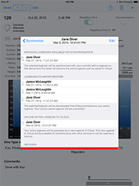 Sync your scuba logbook to all your iOS devices